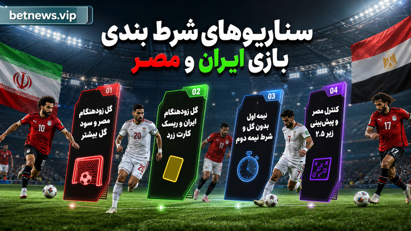 سناریوهای شرط بندی بازی ایران و مصر