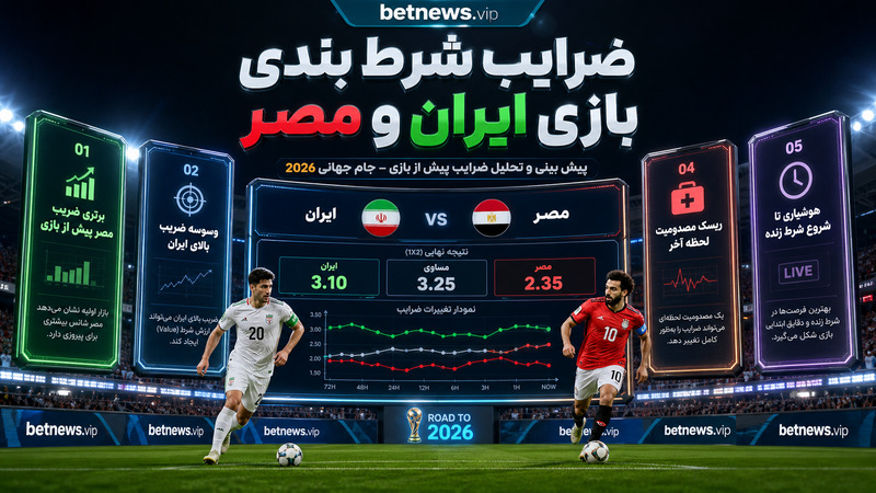 ضرایب شرط بندی بازی ایران و مصر